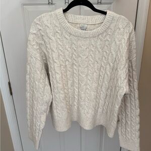 A New Day Cream Cable Knit Sweater
